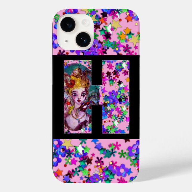 VALENTINE VENEZIANISCH MASQUERADE MONOGRAM H LETTE Case-Mate iPhone HÜLLE (Rückseite)