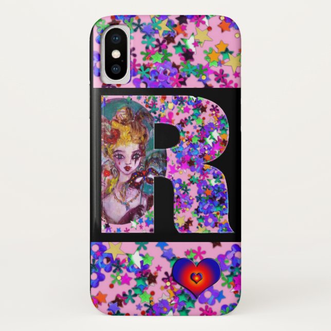VALENTINE VENEZIANISCH MASQUERADE MONOGRAM R SCHRE Case-Mate iPhone HÜLLE (Rückseite)