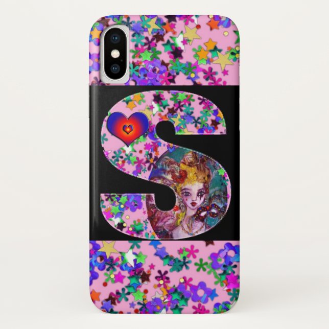 VALENTINE VENEZIANISCH MASQUERADE MONOGRAM S SCHRE Case-Mate iPhone HÜLLE (Rückseite)
