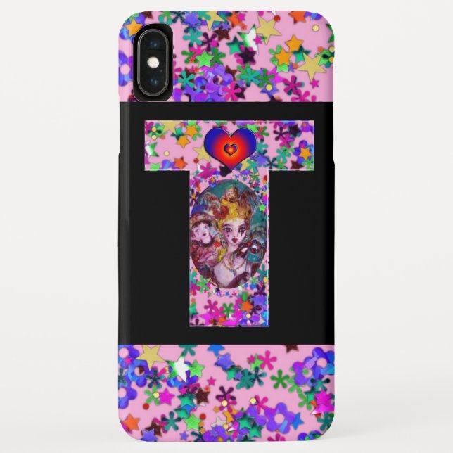 VALENTINE VENEZIANISCH MASQUERADE MONOGRAM T LETTE Case-Mate iPhone HÜLLE (Rückseite)