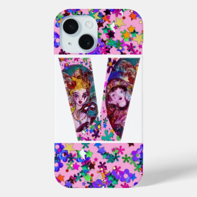 VALENTINE VENEZIANISCH MASQUERADE MONOGRAM V SCHRE Case-Mate iPhone HÜLLE (Rückseite)