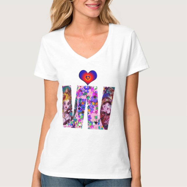 VALENTINE VENEZIANISCH MASQUERADE MONOGRAM W SCHRE T-Shirt (Vorderseite)