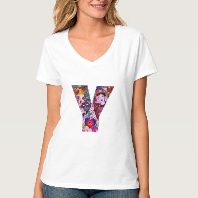 VALENTINE VENEZIANISCH MASQUERADE MONOGRAM Y BRIEF T-Shirt (Vorderseite)