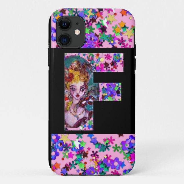 VALENTINE VENEZIANISCH MASQUERADE MONOGRAMM F SCHR Case-Mate iPhone HÜLLE (Rückseite)