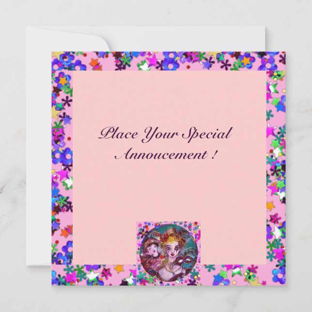 VALENTINE VENEZIANISCH MASQUERADE PARTY EINLADUNG (Vorderseite)