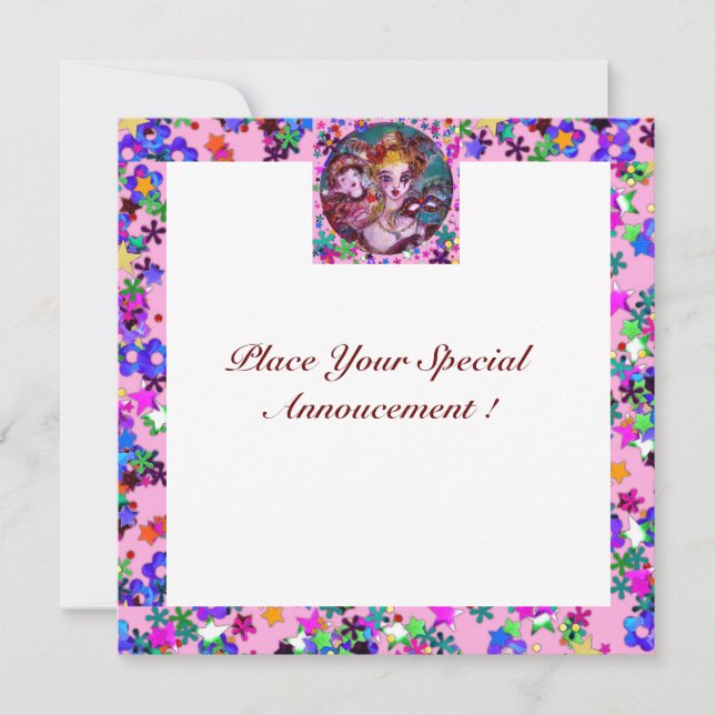 VALENTINE VENEZIANISCH MASQUERADE PARTY EINLADUNG (Vorderseite)