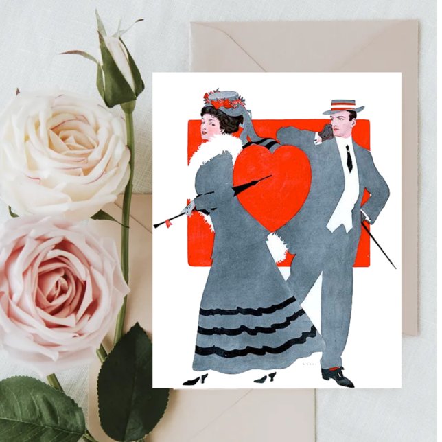 Valentine Vintag Couple Feiertagskarte (Von Creator hochgeladen)