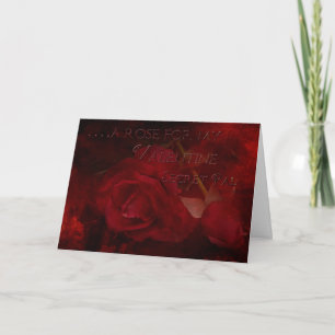 Valentine Vintag Rose Secret Pal Feiertagskarte