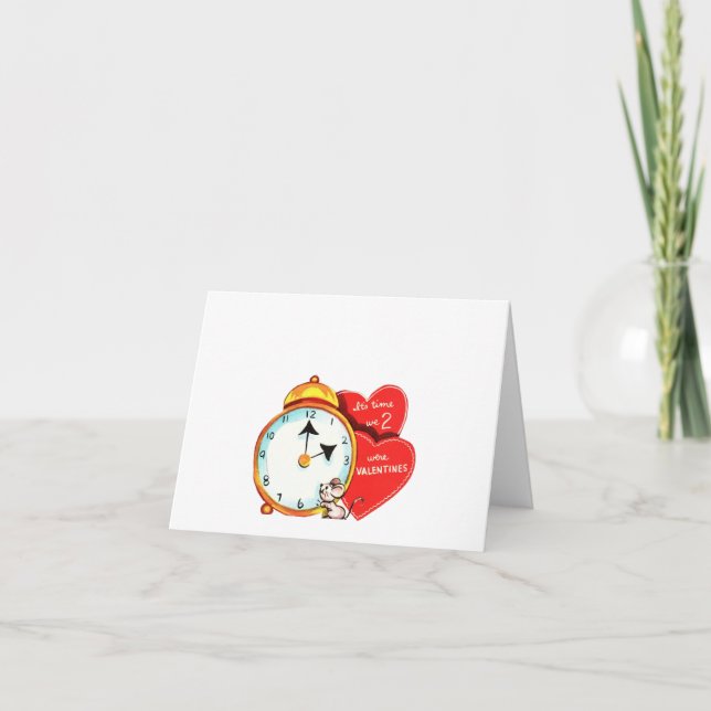 Valentine Vintag Time Mouse Karte (Vorderseite)