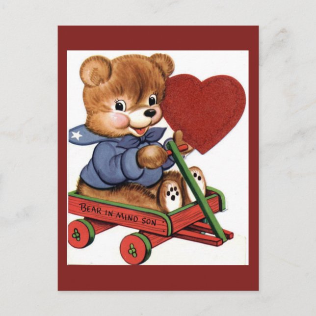 Valentine Vintage Postcard Feiertagspostkarte (Vorderseite)