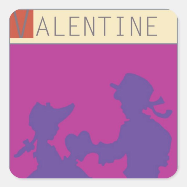 <Valentine>von Steve Collier Quadratischer Aufkleber (Vorderseite)
