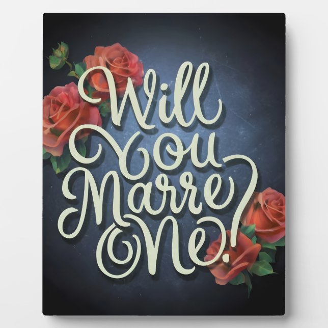 Valentine Vorschlag, wirst du mich heiraten? Fotoplatte (Vorderseite)