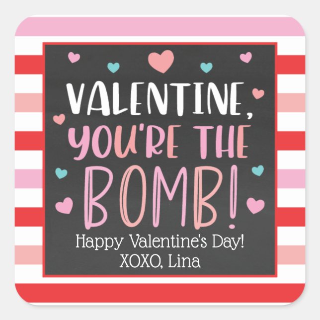 Valentine, vous êtes les Stickers Bomb (Devant)