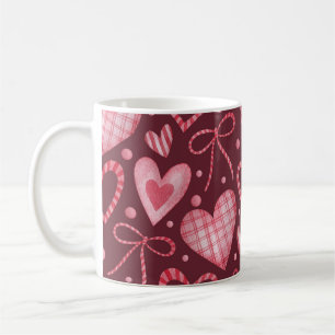 Valentine Wasserfarbe Burgund Pink Kaffeetasse