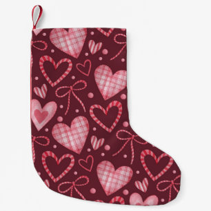 Valentine Wasserfarbe Burgund Pink Kleiner Weihnachtsstrumpf