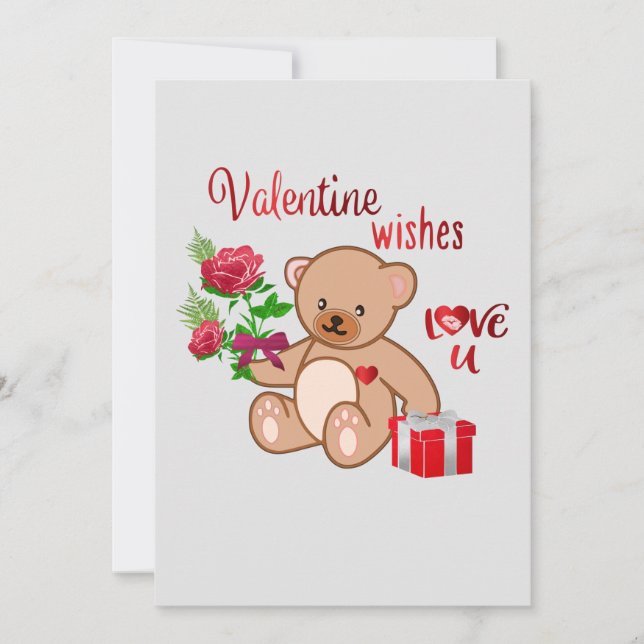 Valentine Wishine Feiertagskarte (Vorderseite)