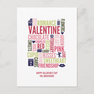Valentine Words Valentinstag Postkarte