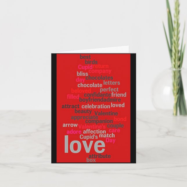 VALENTINE Wortkarte Feiertagskarte (Vorderseite)