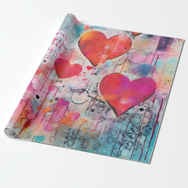 Valentine Wrapping Paper Geschenkpapier (Ungerollt)