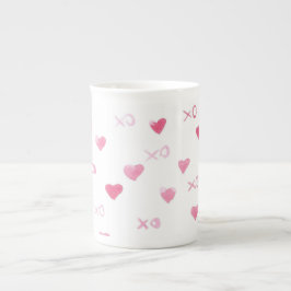 Valentine XO Sweet Hearts Pink DATE Liebe Prozellantasse