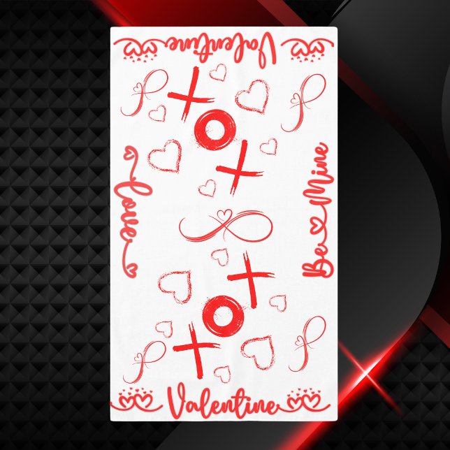 Valentine XOXO mit Herz in Rot | Tischdecke (Von Creator hochgeladen)