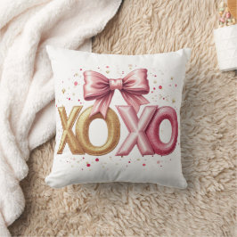 Valentine XOXO Rosa Valentinstag Kissen