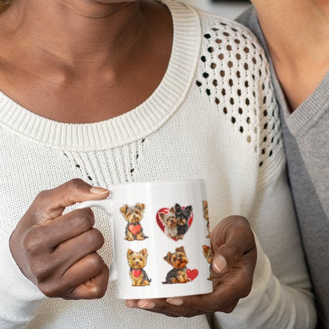 Valentine Yorkshire Terrier Dog | Liebhaber von He Jumbo-Tasse (Valentine Yorkshire Terrier Dog | pet lovers | Large Coffee Mug)