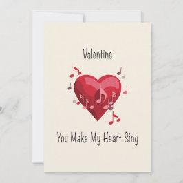 Valentine you make my heart sing postcard feiertagskarte