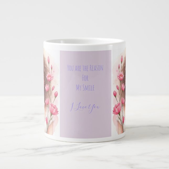 Valentine, You're the Reason for My Smile Jumbo-Tasse (Vorderseite)