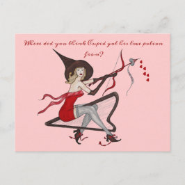 Valentinenkarte der Hexe-Liebe Postkarte