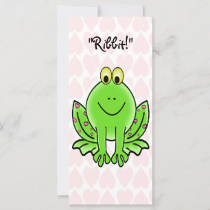 Valentinenkarte für rosa Herzen und Froschfrösche