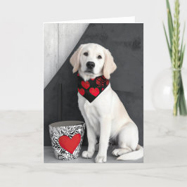 Valentinenkarte Golden Retriever Dankeskarte