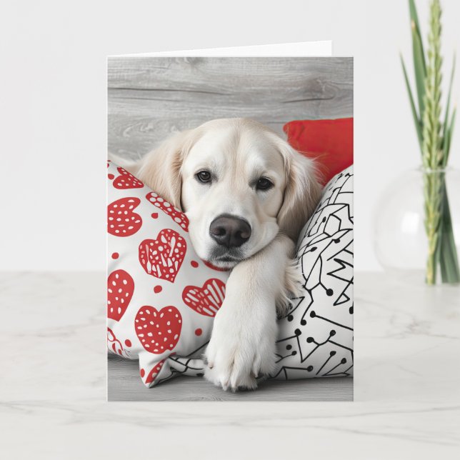 Valentinenkarte Golden Retriever Dankeskarte (Vorderseite)