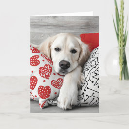 Valentinenkarte Golden Retriever Dankeskarte