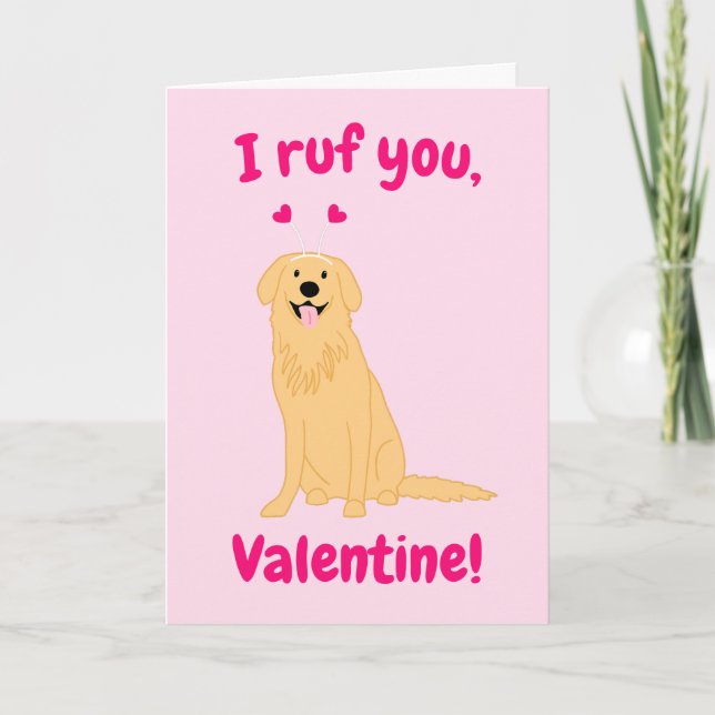 Valentinenkarte Golden Retriever Feiertagskarte (Vorderseite)