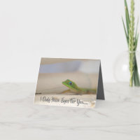 Valentinenkarte mit farbigem Gecko