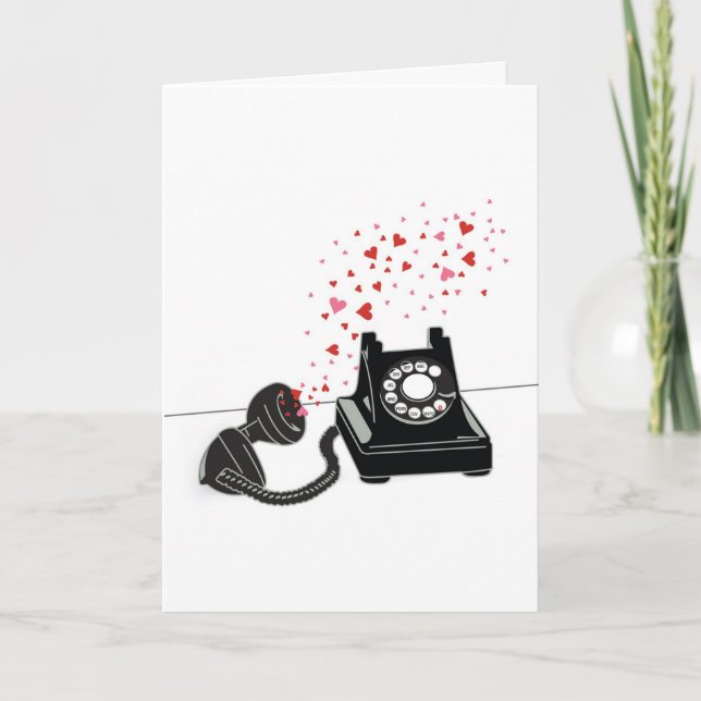 Valentinenkarte - Retro-Telefon Feiertagskarte (Vorderseite)