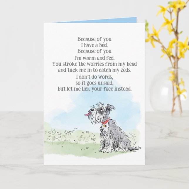 Valentinenkarte vom Hund Karte (Gelbe Blume)