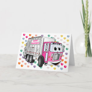 Valentinens Müllwagen 3D Feiertagskarte