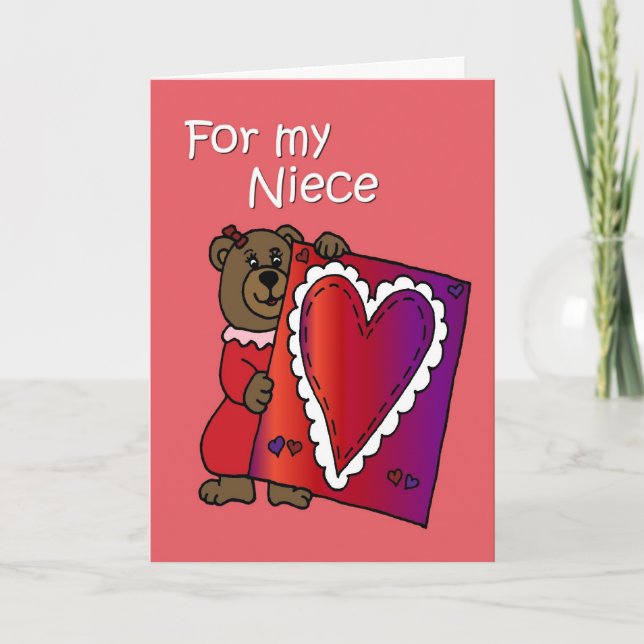 Valentiner Bär für Nichte Feiertagskarte (Vorderseite)
