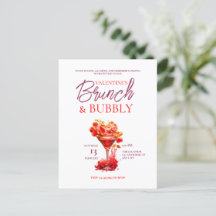 Valentiner Brunch und Bubbly Einladung
