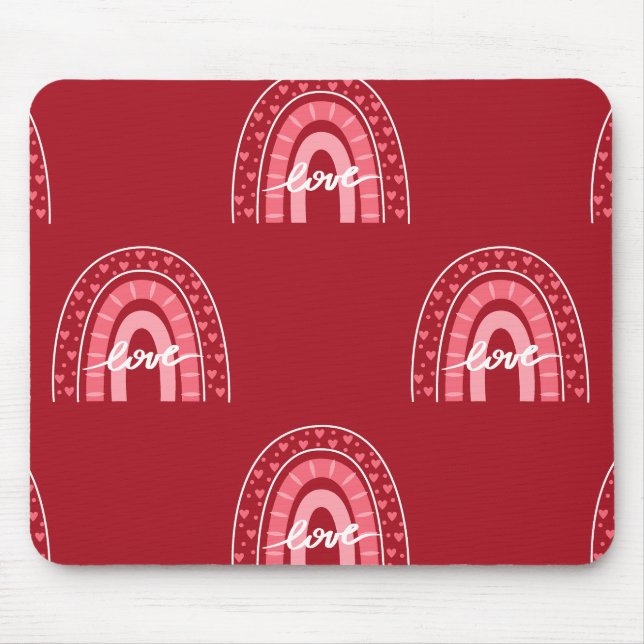 Valentiner Hintergrund mit Herz-Liebe Mousepad (Vorne)