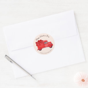 Valentiner Lastwagen für die Lieferung von Rotem H Runder Aufkleber