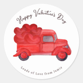 Valentiner Lastwagen für die Lieferung von Rotem H Runder Aufkleber