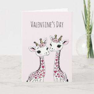 Valentines Adorable Giraffen Valentines Karte
