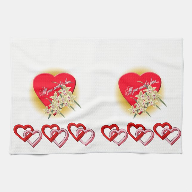 valentines amour cuisine serviette (Horizontal)