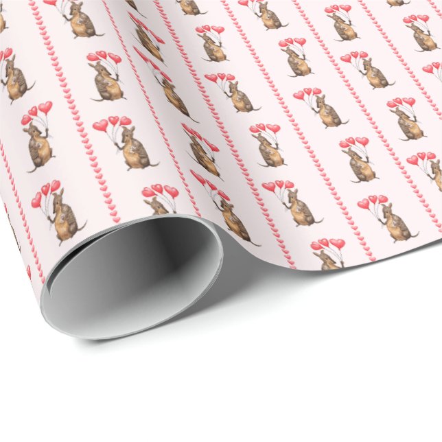 Valentine's Armadillo Wrapping Paper Geschenkpapier (Rolleneckpunkt)