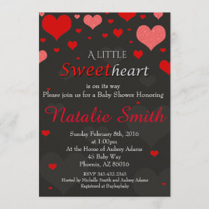 Valentines Baby Shower Invasion, Sweetheart Einladung