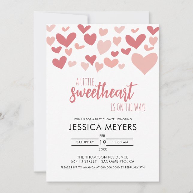 Valentines Baby shower Invitation (Devant)