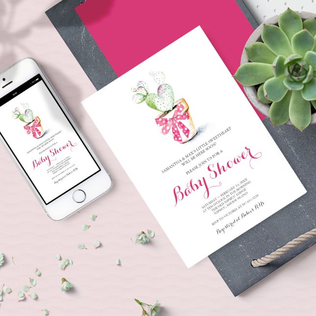 Valentines Baby Shower Invitation Girl, rosa Einladung (Valentines theme baby shower invitations by Victoria Grigaliunas of Do Tell A Belle)